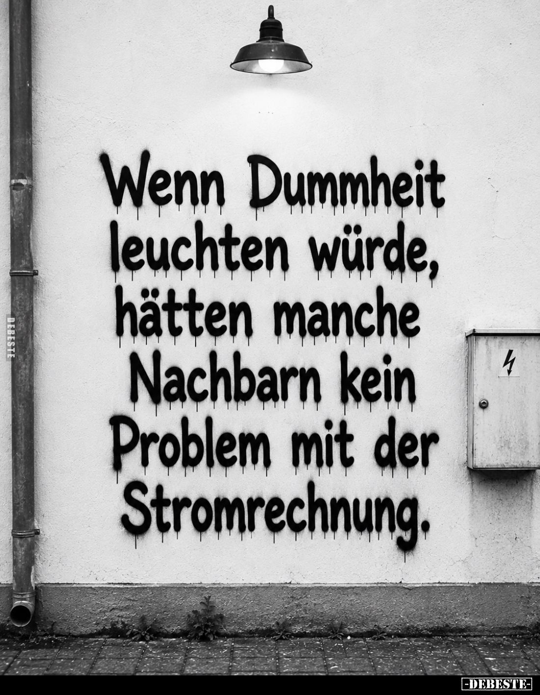 Wenn Dummheit leuchten würde, hätten manche Nachbarn kein Problem mit der Stromrechnung.