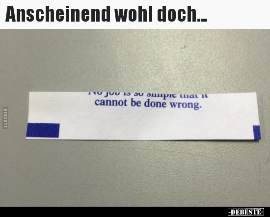 Anscheinend wohl doch...