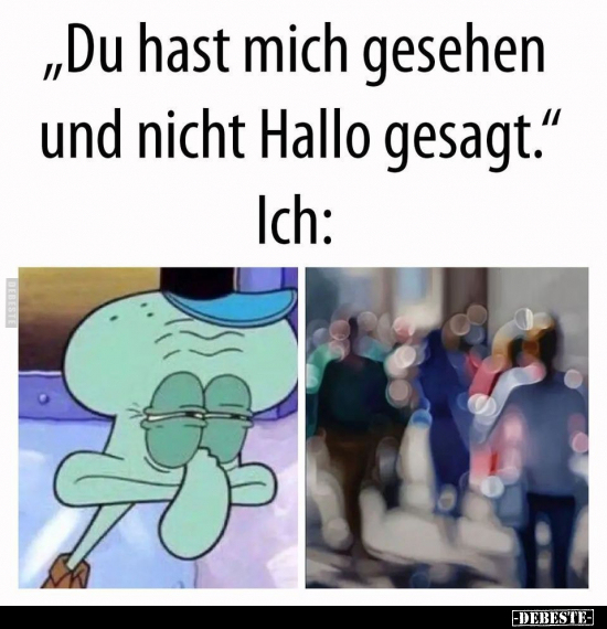 "Du hast mich gesehen und nicht Hallo gesagt..." - Lustige Bilder | DEBESTE.de