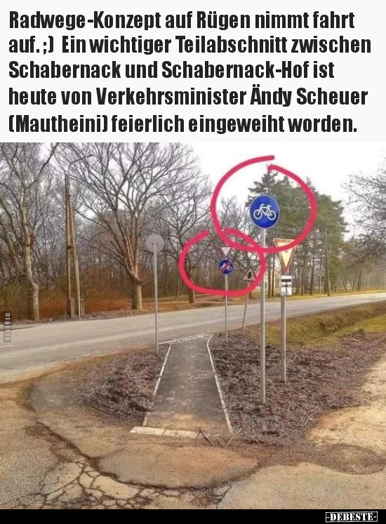 Radwege-Konzept auf Rügen nimmt fahrt auf... - Lustige Bilder | DEBESTE.de