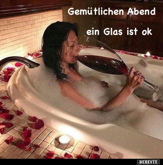 Gemütlichen Abend ein Glas ist ok.. - Lustige Bilder | DEBESTE.de