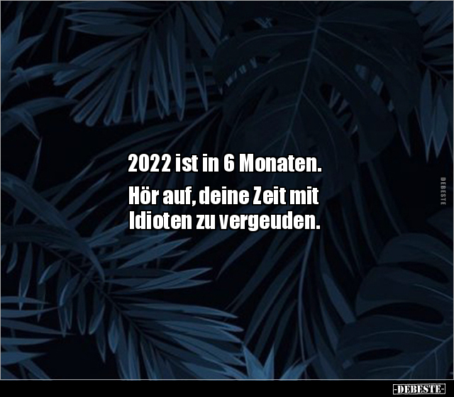 2022 ist in 6 Monaten. Hör auf, deine Zeit mit Idioten zu.. - Lustige Bilder | DEBESTE.de