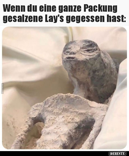 Wenn du eine ganze Packung gesalzene Lay's gegessen.. - Lustige Bilder | DEBESTE.de