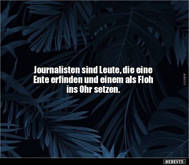 Journalisten sind Leute, die eine Ente erfinden und einem.. - Lustige Bilder | DEBESTE.de