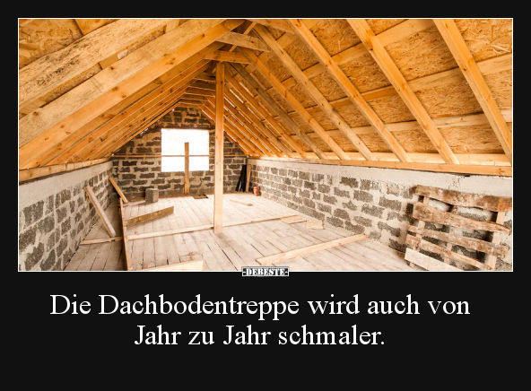 Die Dachbodentreppe wird auch von Jahr zu Jahr schmaler... - Lustige Bilder | DEBESTE.de