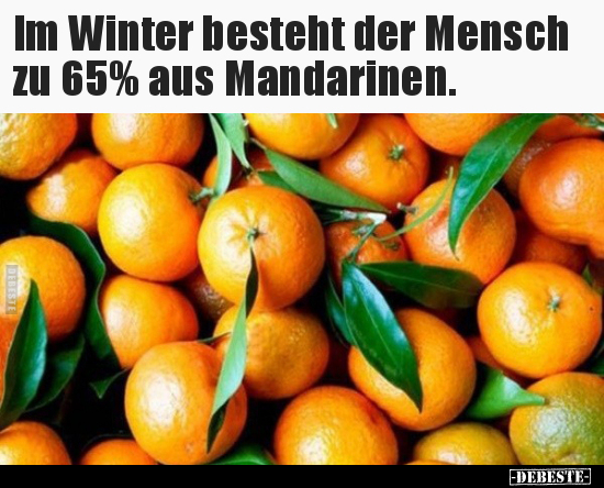 Im Winter besteht der Mensch zu 65% aus Mandarinen... - Lustige Bilder | DEBESTE.de