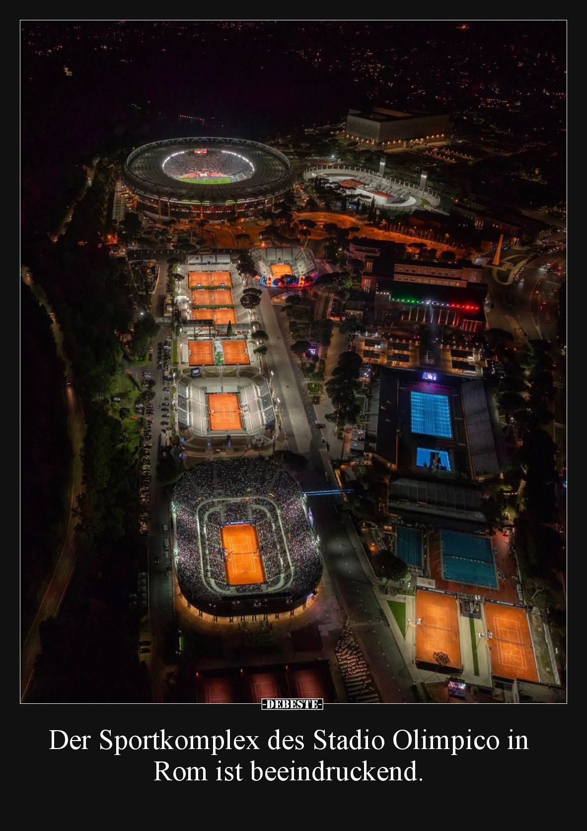 Der Sportkomplex des Stadio Olimpico in Rom ist beeindruckend.