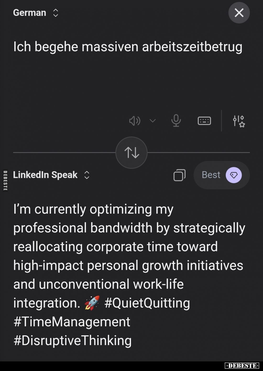 Ich begehe massiven arbeitszeitbetrug