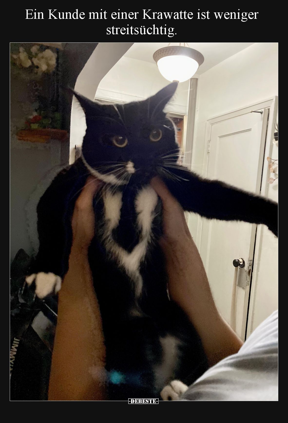 Ein Kunde mit einer Krawatte ist weniger streitsüchtig.