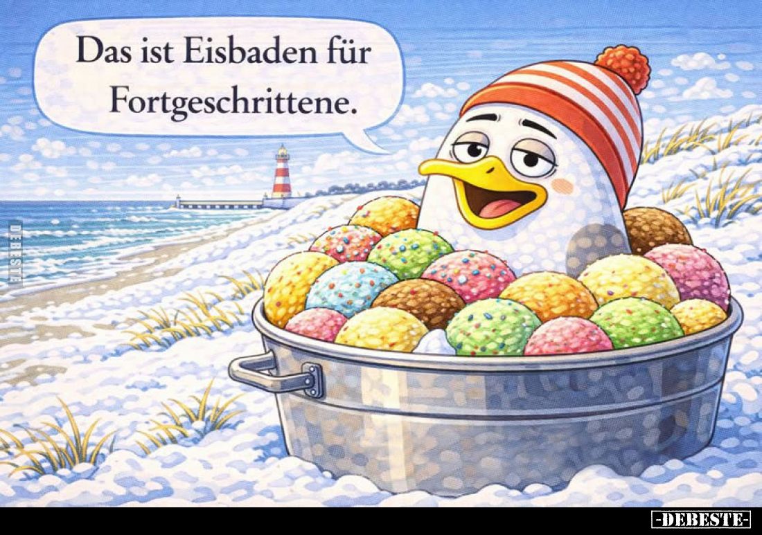 Das ist Eisbaden für Fortgeschrittene.