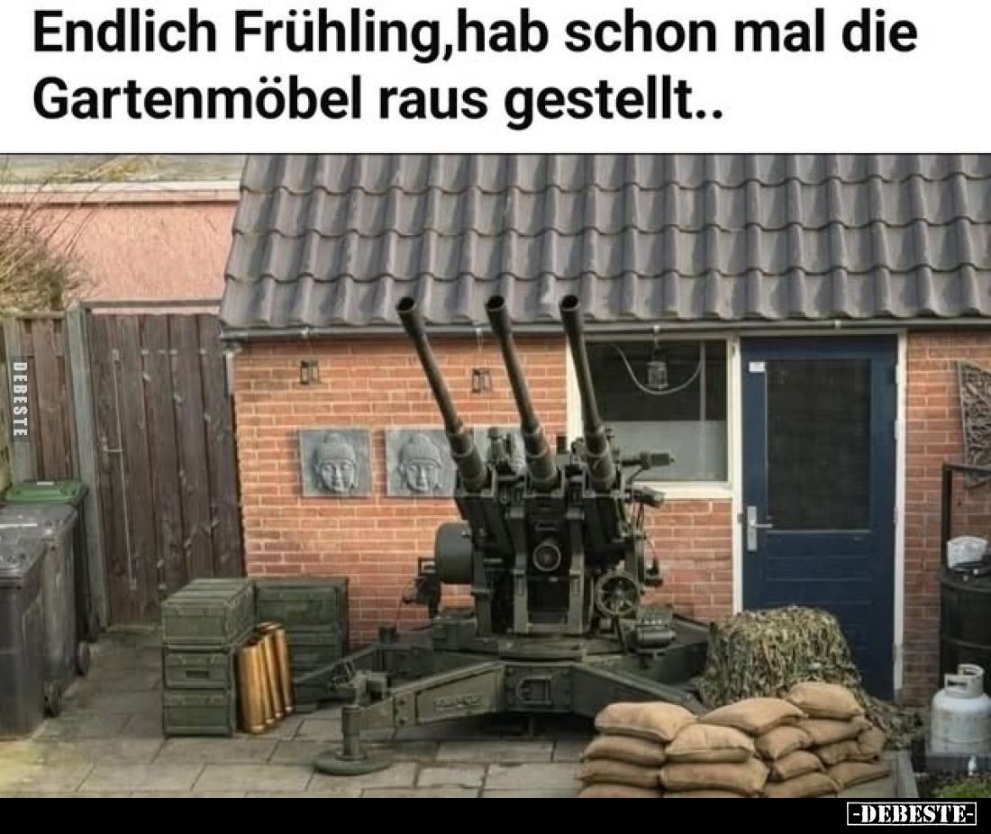 Endlich Frühling, hab schon mal die Gartenmöbel... - Lustige Bilder | DEBESTE.de
