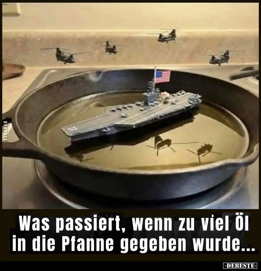 Was passiert, wenn zu viel öl in die Pfanne gegeben wurde...