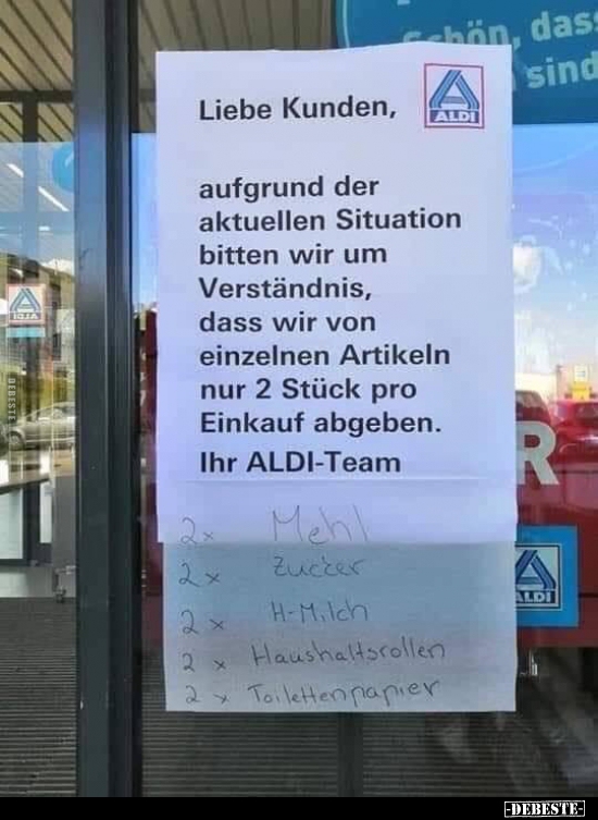 Liebe Kunden, aufgrund der aktuellen Situation bitten wir.. - Lustige Bilder | DEBESTE.de