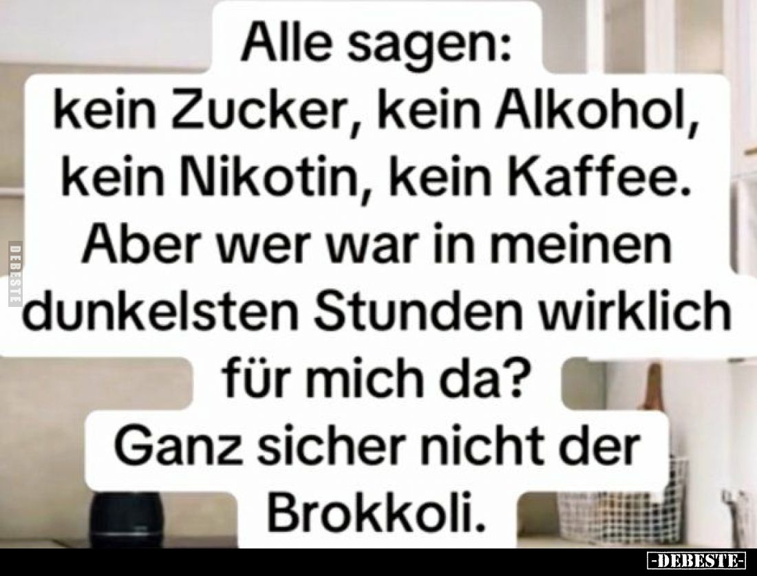 Alle sagen: kein Zucker, kein Alkohol, kein Nikotin, kein Kaffee.
Aber wer war in meinen dunkelsten Stunden wirklich für mic...