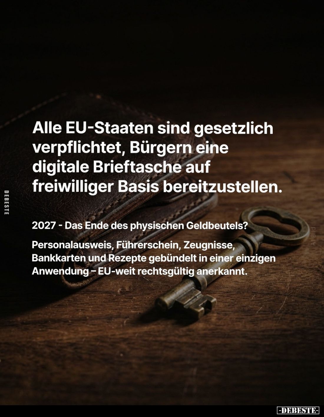 Alle EU-Staaten sind gesetzlich verpflichtet, Bürgern eine digitale Brieftasche auf freiwilliger Basis bereitzustellen.

20...