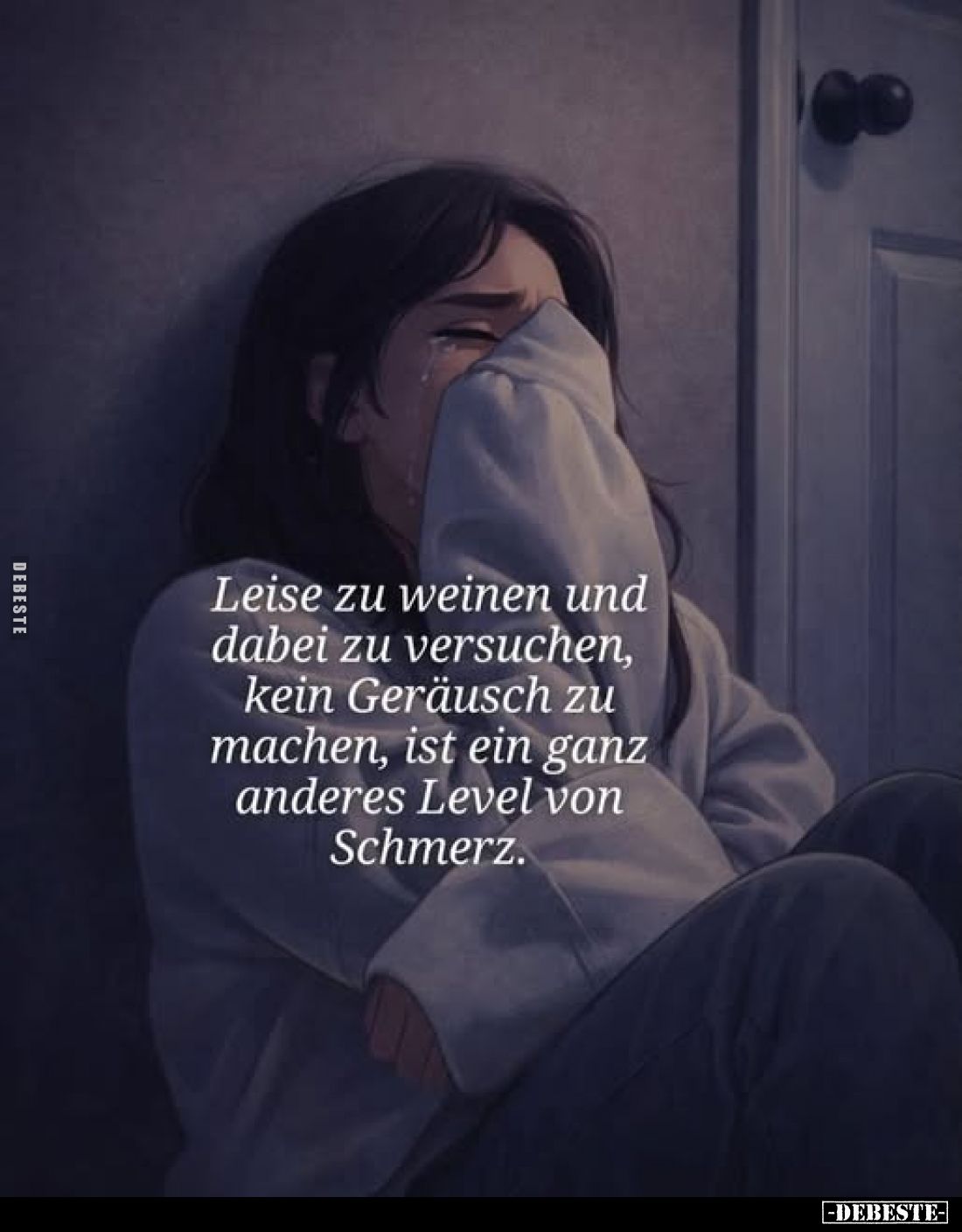 Leise zu weinen und dabei zu versuchen, kein Geräusch zu machen, ist ein ganz anderes Level von Schmerz.