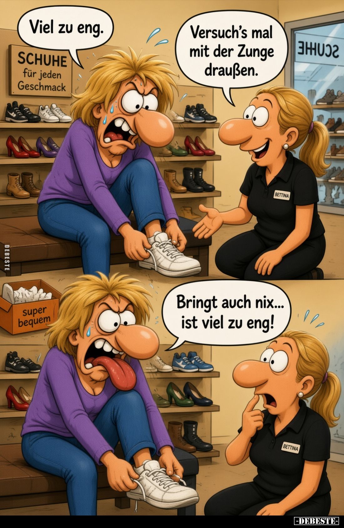 Viel zu eng.

Versuch's mal mit der Zunge draußen.


Bringt auch nix... ist viel zu eng!