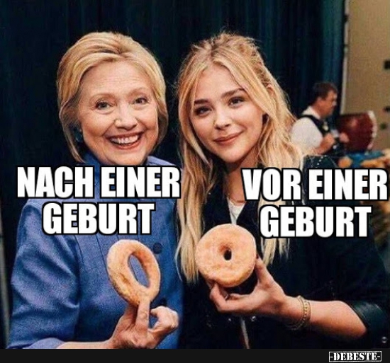 Nach einer Geburt / Vor einer Geburt.