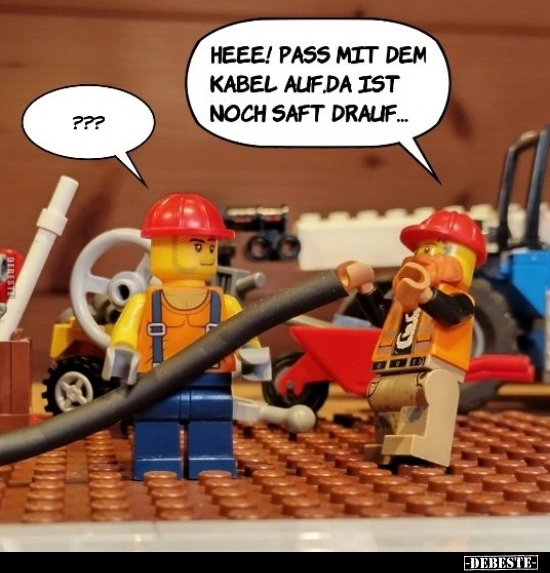 Heee! Pass mit dem Kabel auf. Da ist noch Saft drauf.. - Lustige Bilder | DEBESTE.de