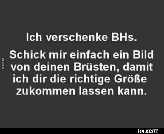 Ich verschenke BHs..