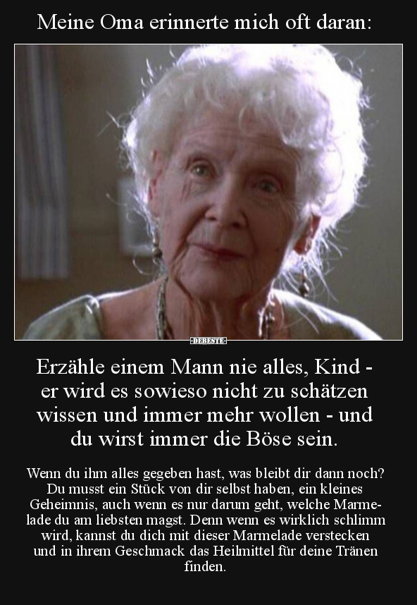 Meine Oma erinnerte mich oft daran.. - Lustige Bilder | DEBESTE.de