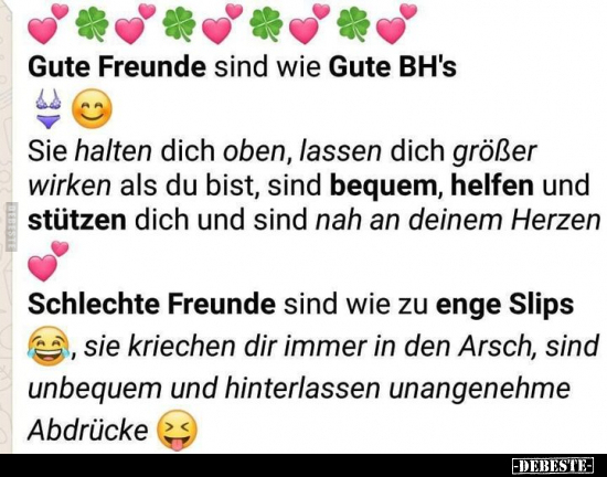Gute Freunde sind wie Gute BH's.. - Lustige Bilder | DEBESTE.de