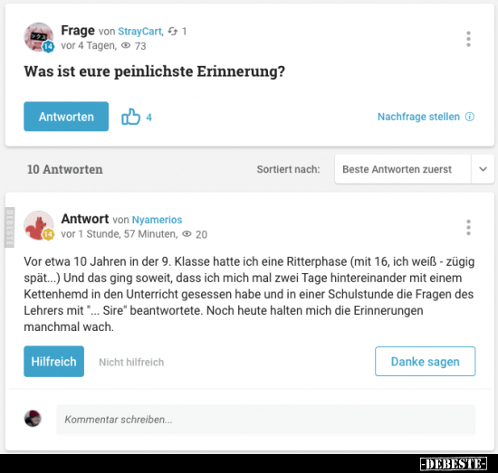 Was ist eure peinlichste Erinnerung?..