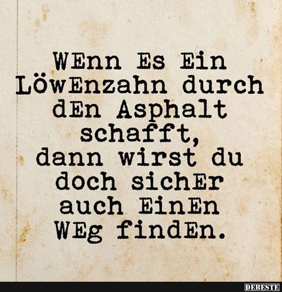 Wenn es ein Löwenzahn durch den Asphalt schafft..