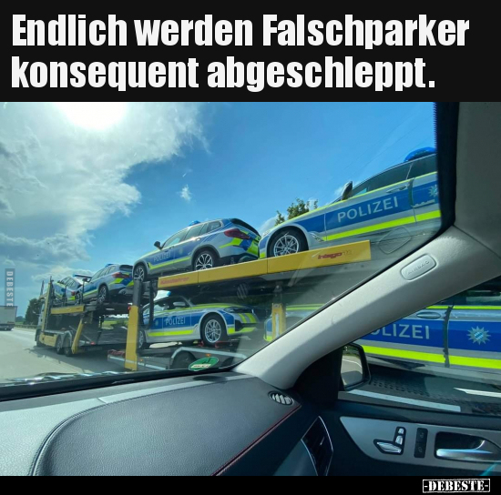Endlich werden Falschparker konsequent abgeschleppt... - Lustige Bilder | DEBESTE.de