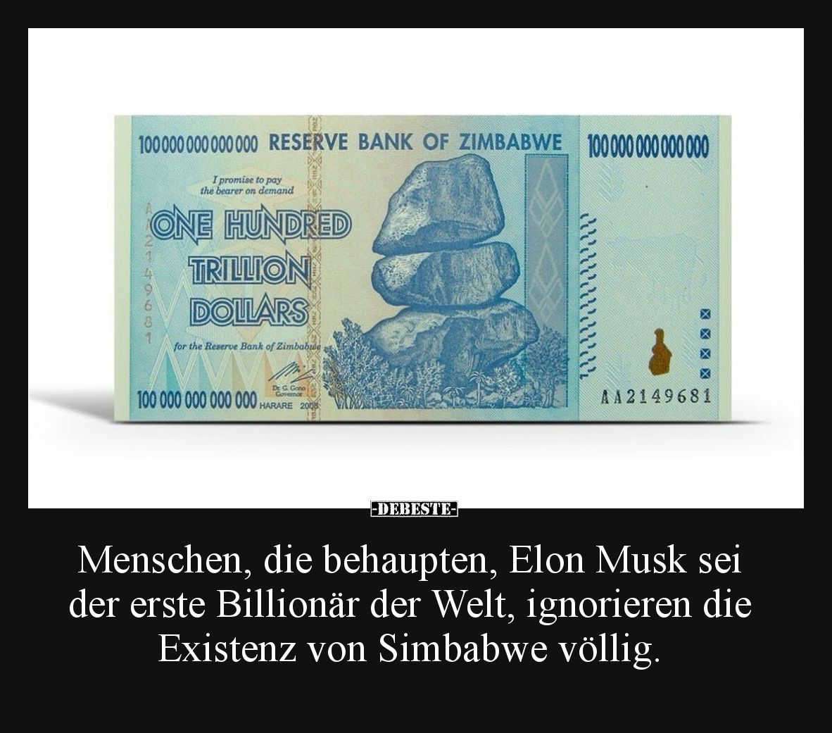Menschen, die behaupten, Elon Musk sei der erste Billionär.. - Lustige Bilder | DEBESTE.de