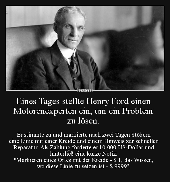 Eines Tages stellte Henry Ford einen Motorenexperten ein.. - Lustige Bilder | DEBESTE.de