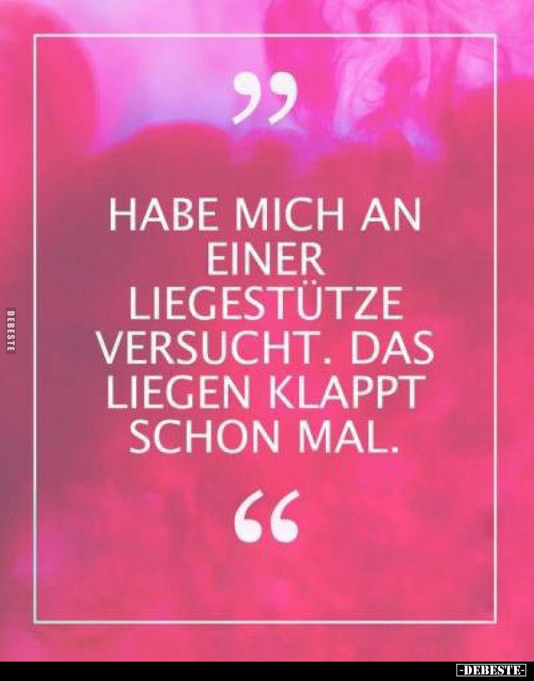 Habe mich an einer Liegestütze versucht. Das liegen klappt schon mal.