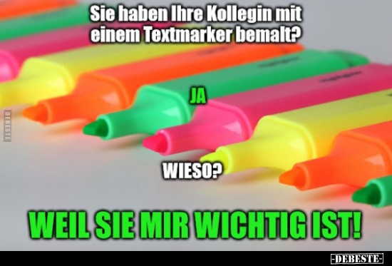 Sie haben Ihre Kollegin mit einem Textmarker bemalt?.. - Lustige Bilder | DEBESTE.de