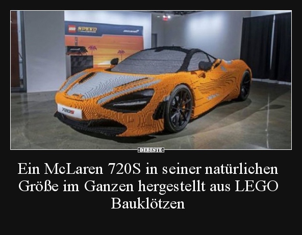 Ein McLaren 720S in seiner natürlichen Größe im Ganzen..