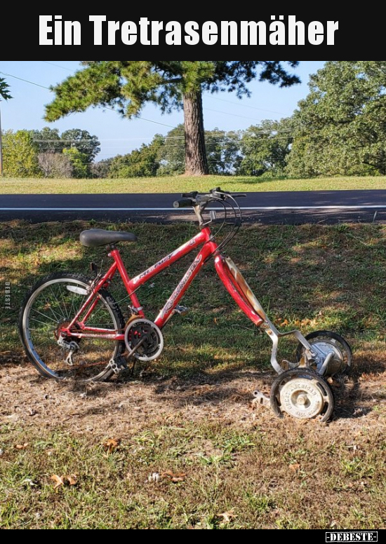 Ein Tretrasenmäher..