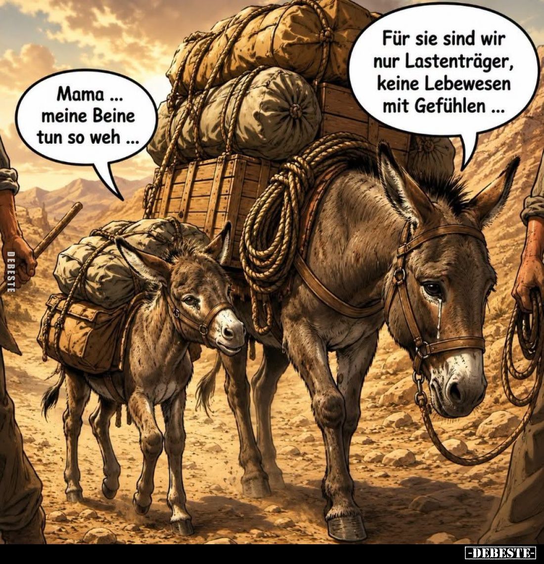Mama... meine Beine tun so weh... -
Für sie sind wir nur Lastenträger, keine Lebewesen mit Gefühlen...