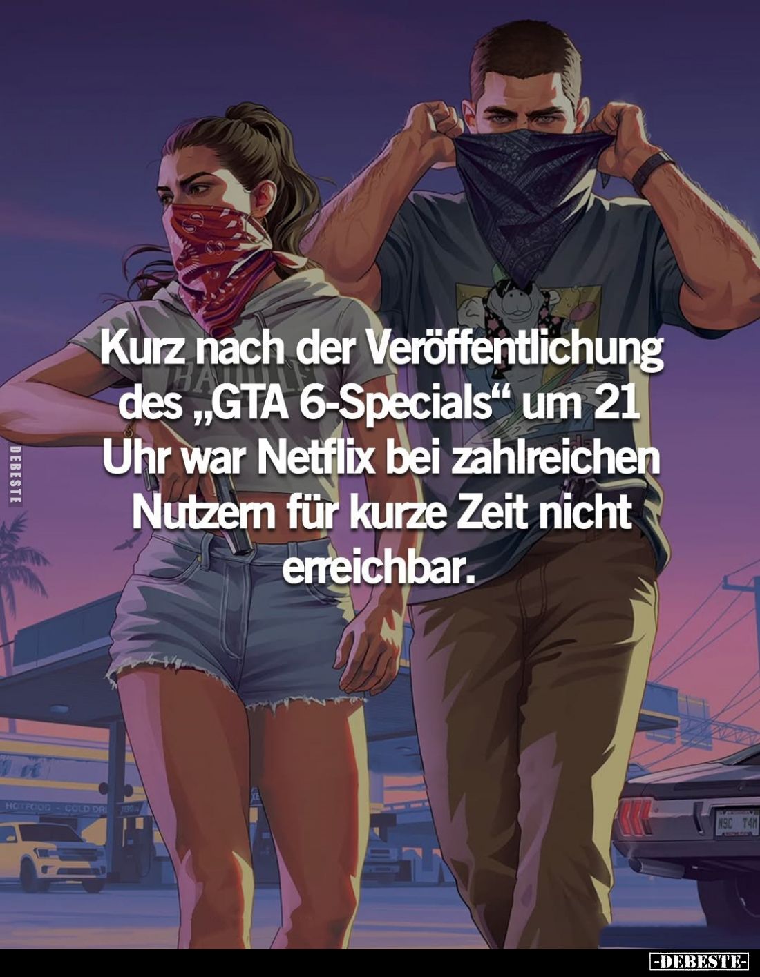 Kurz nach der Veröffentlichung des "GTA 6-Specials" um 21 Uhr war Netflix bei zahlreichen Nutzern für kurze Zeit ni...