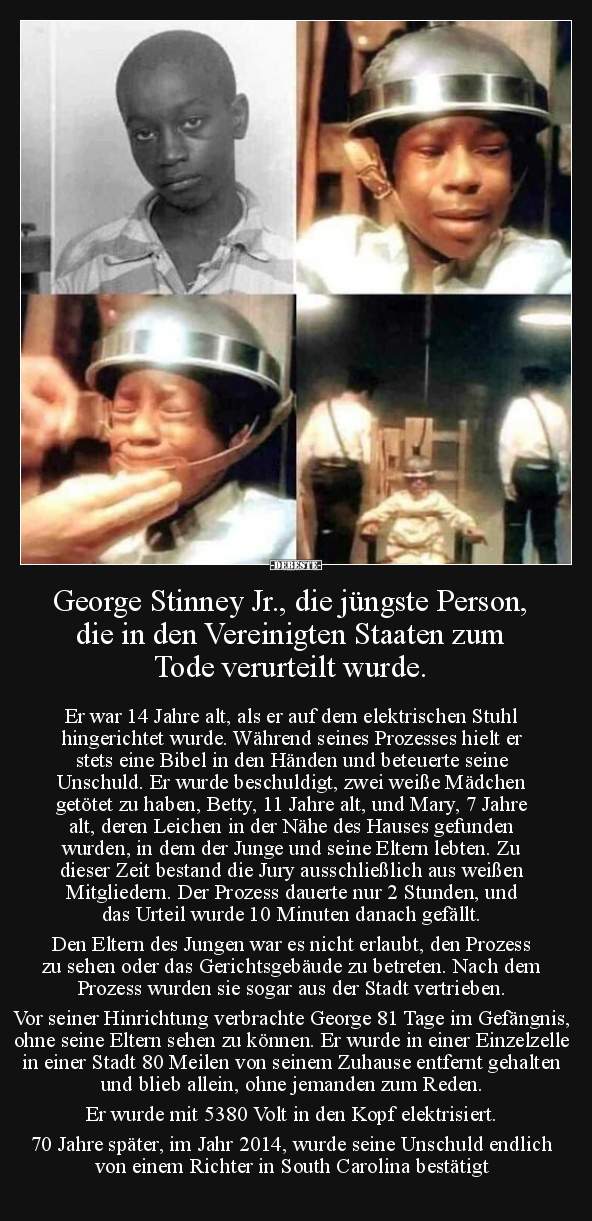 George Stinney Jr., die jüngste Person.. - Lustige Bilder | DEBESTE.de