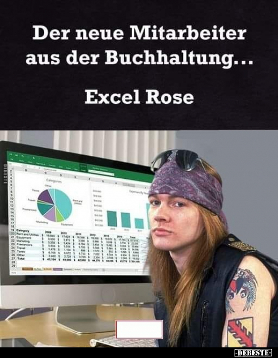 Der neue Mitarbeiter aus der Buchhaltung... Excel Rose.. - Lustige Bilder | DEBESTE.de