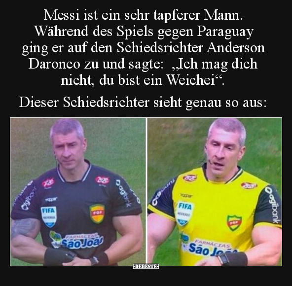 Messi ist ein sehr tapferer Mann. Während des Spiels gegen.. - Lustige Bilder | DEBESTE.de