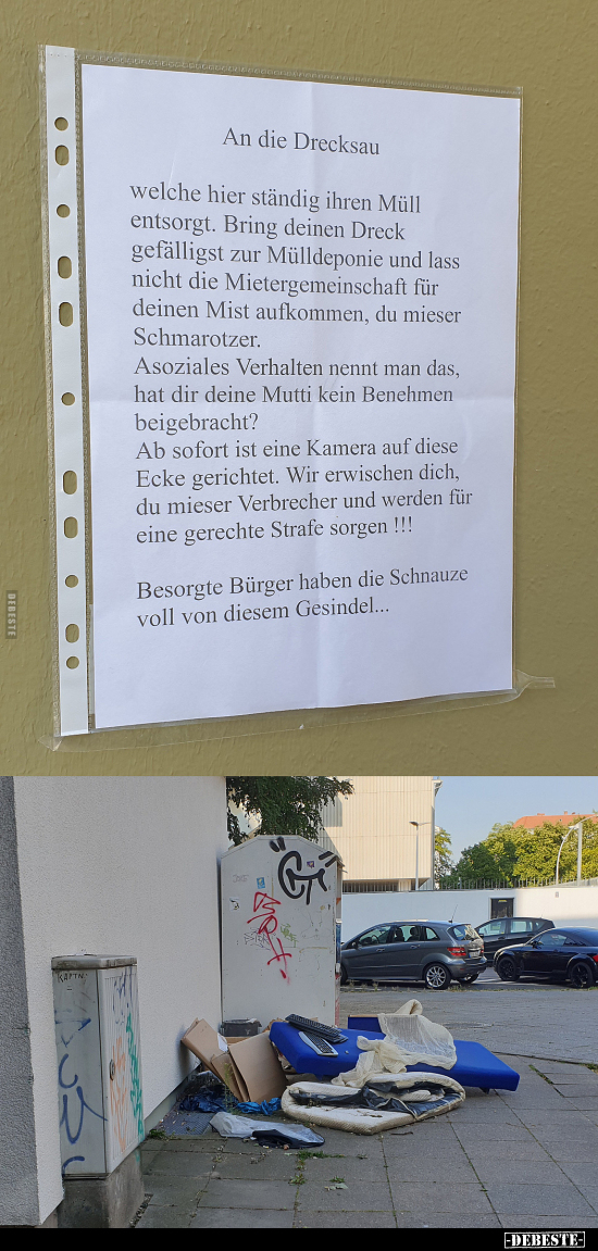 An die Drecksau welche hier ständig ihren Müll.. - Lustige Bilder | DEBESTE.de