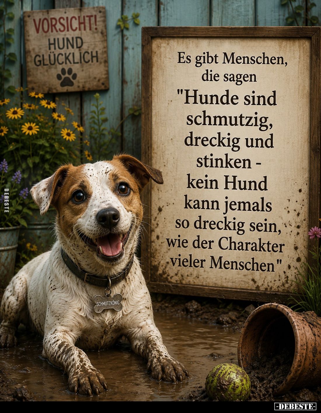 Es gibt Menschen, die sagen "Hunde sind schmutzig, dreckig und stinken - kein Hund kann jemals so dreckig sein, wie der ...