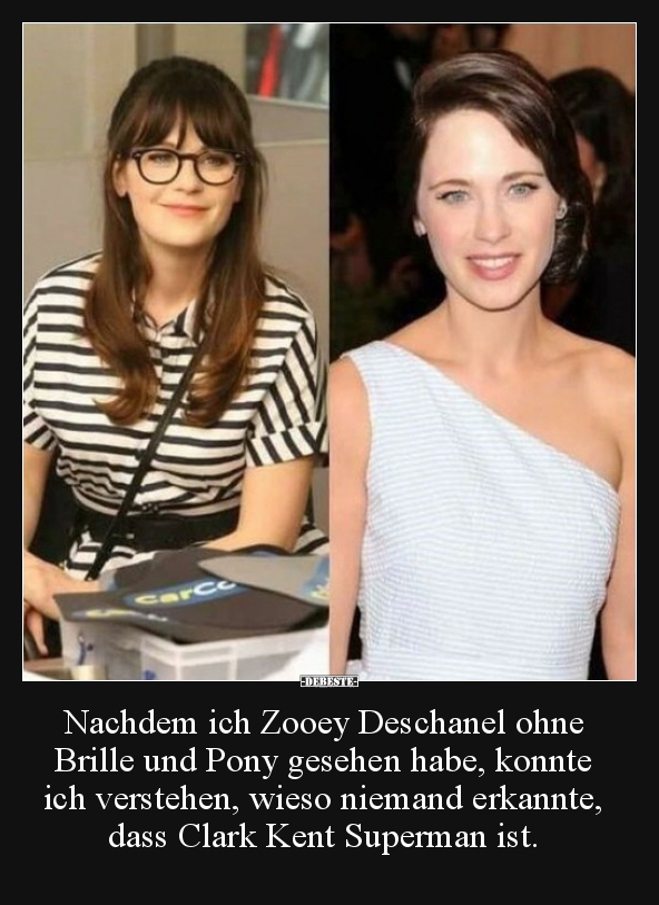 Nachdem ich Zooey Deschanel ohne Brille und Pony gesehen.. - Lustige Bilder | DEBESTE.de