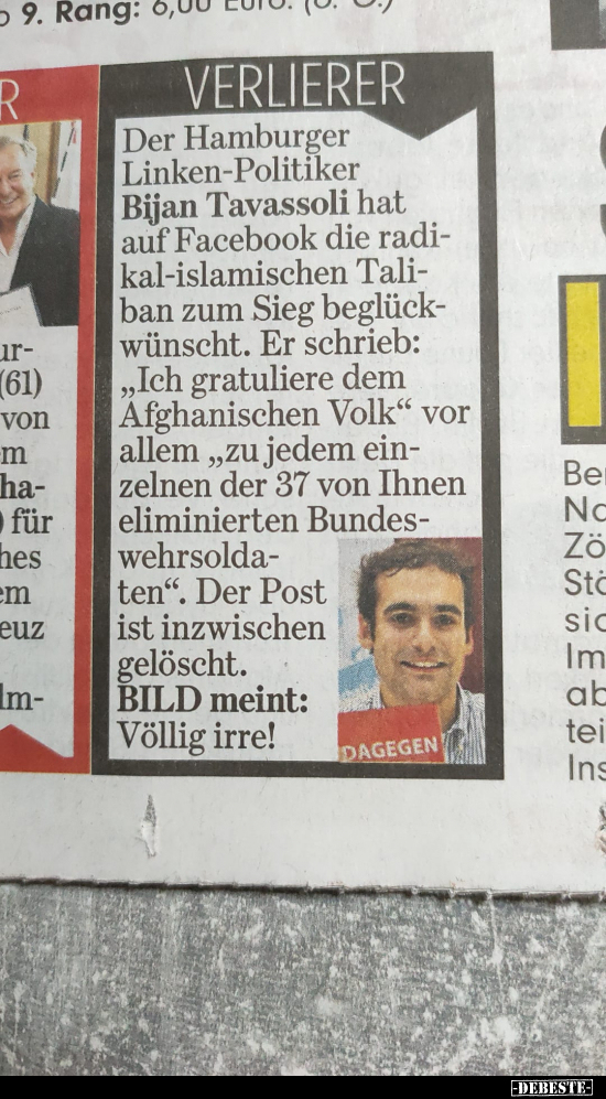 Der Hamburger Linken-Politiker Bijan Tavassoli hat auf.. - Lustige Bilder | DEBESTE.de