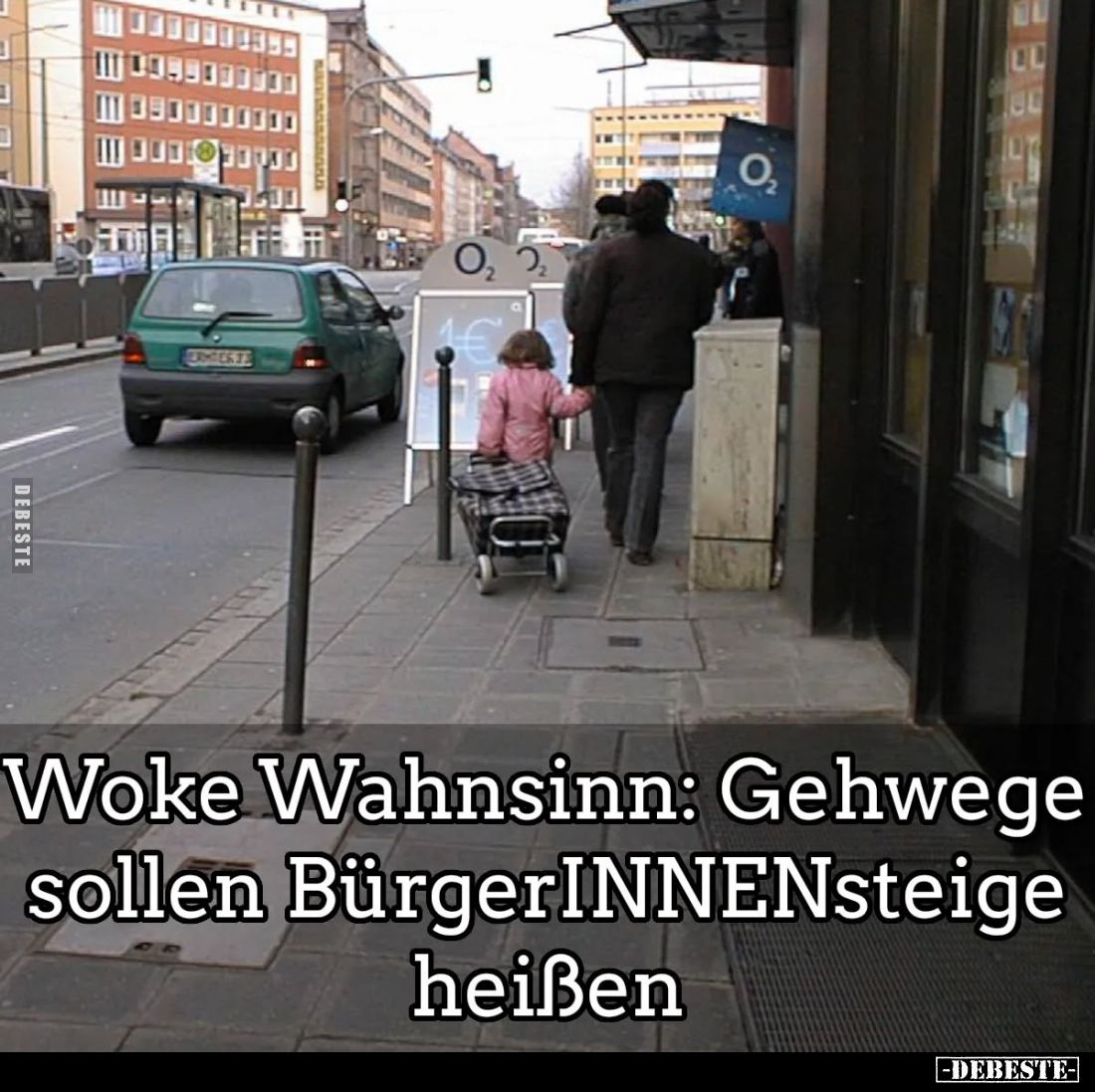 Woke Wahnsinn: Gehwege sollen BürgerINNENsteige heißen.