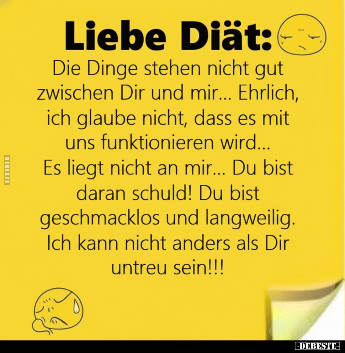 Liebe Diät: Die Dinge stehen nicht gut zwischen Dir und.. - Lustige Bilder | DEBESTE.de