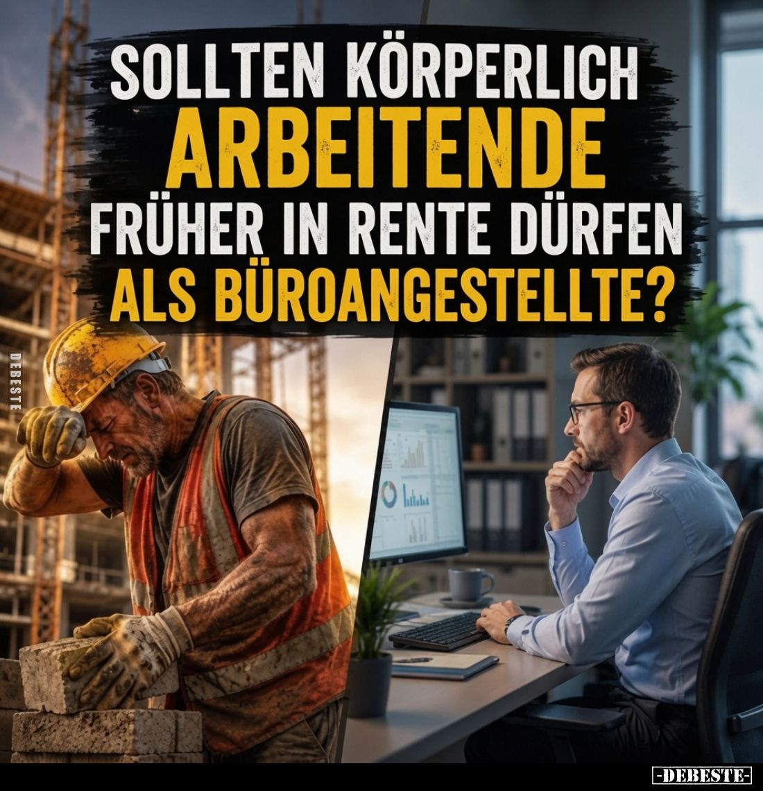Sollten körperlich Arbeitende früher in Rente dürfen als Büroangestellte?