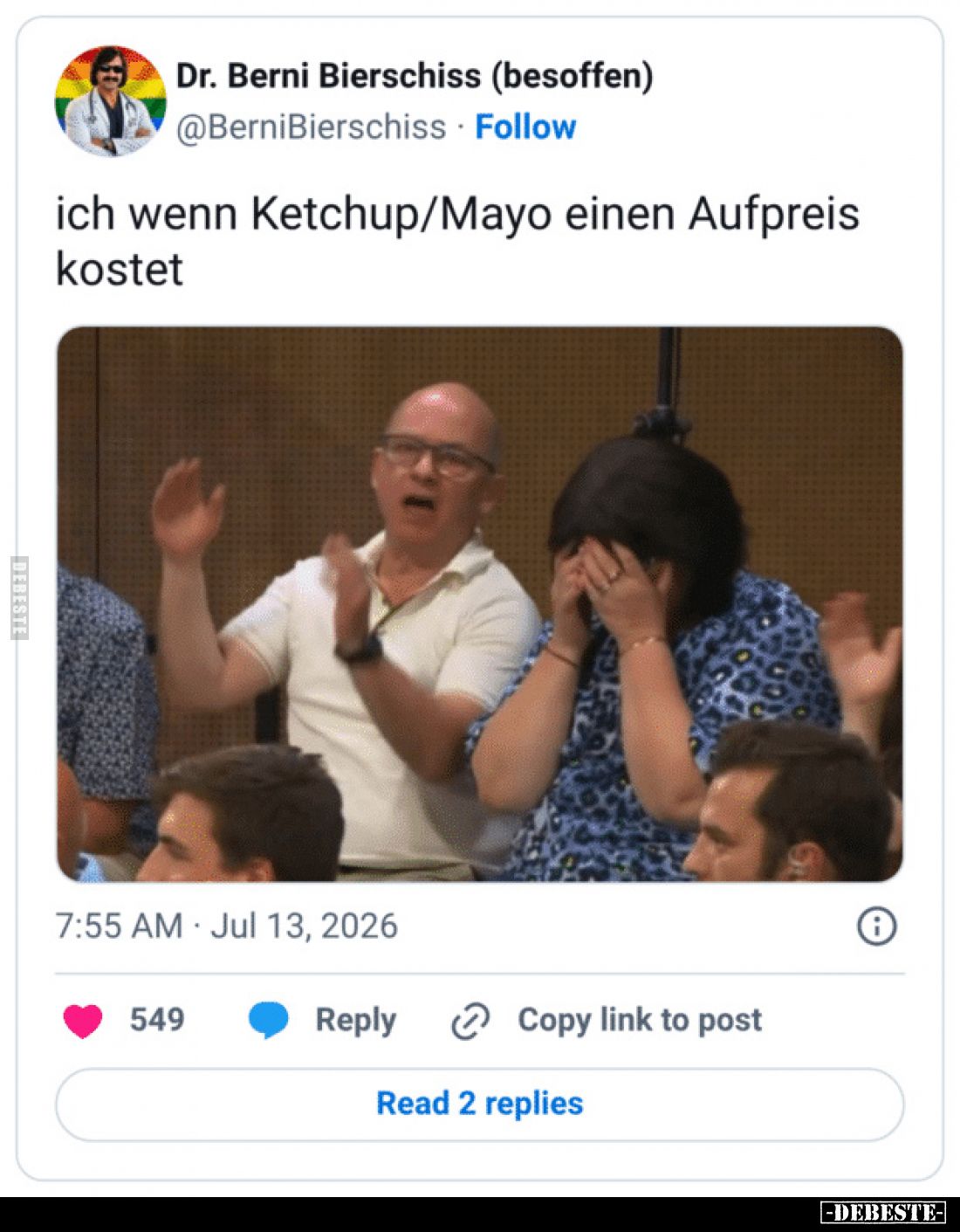 Ich wenn Ketchup/Mayo einen Aufpreis kostet