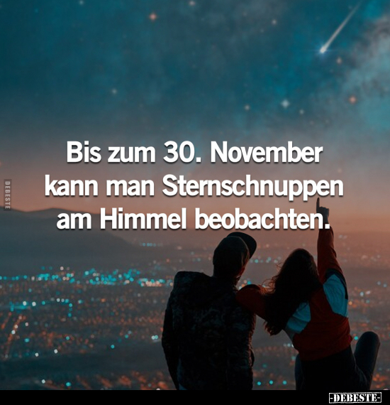 Bis zum 30. November kann man Sternschnuppen am Himmel.. - Lustige Bilder | DEBESTE.de