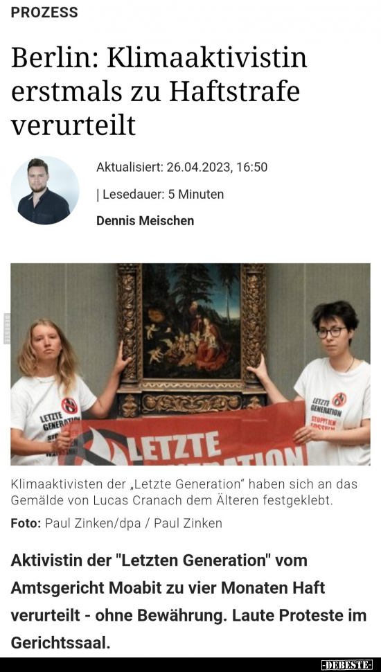 Berlin: Klimaaktivistin erstmals zu Haftstrafe.. - Lustige Bilder | DEBESTE.de